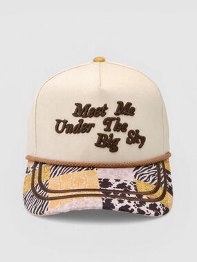Women’s Cream & Yellow 'Meet Me Under The Big Sky' Trucker Hat